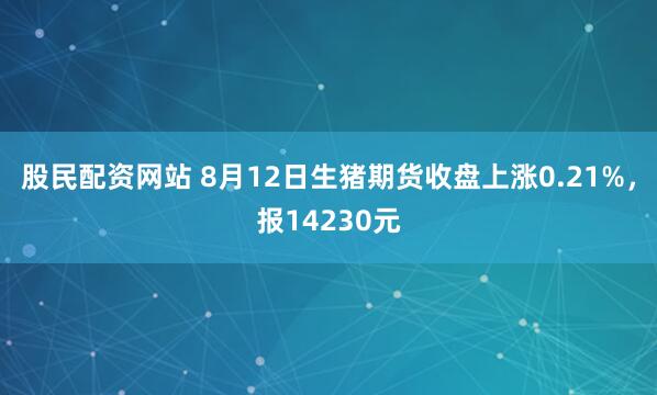 股民配资网站 8月12日生猪期货收盘上涨0.21%,报14230元